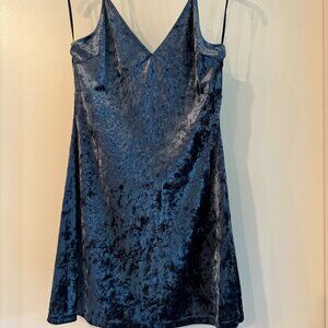 Blue Velvet Mini Dress